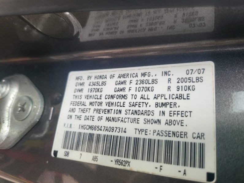 Foreign Used 2007 Honda Accord
